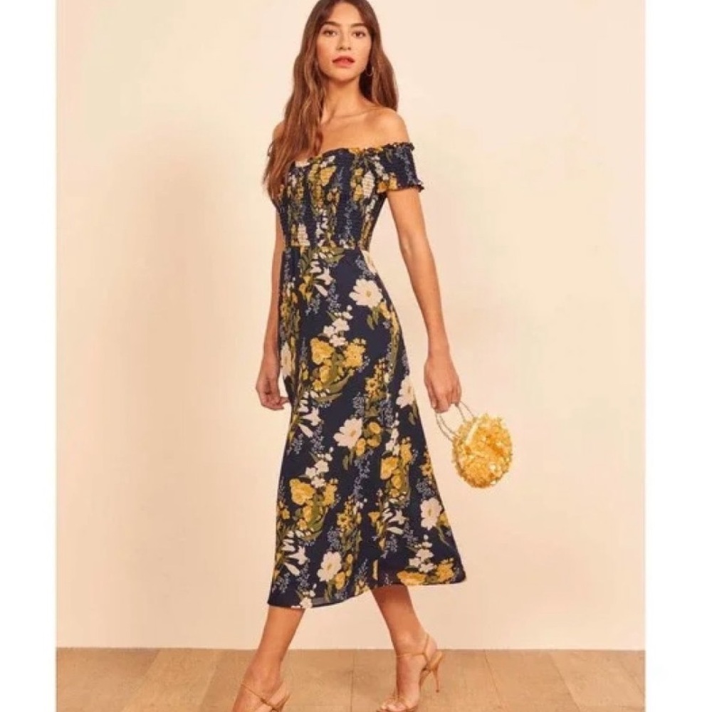 Reformation Murphy Dress Navy (6)